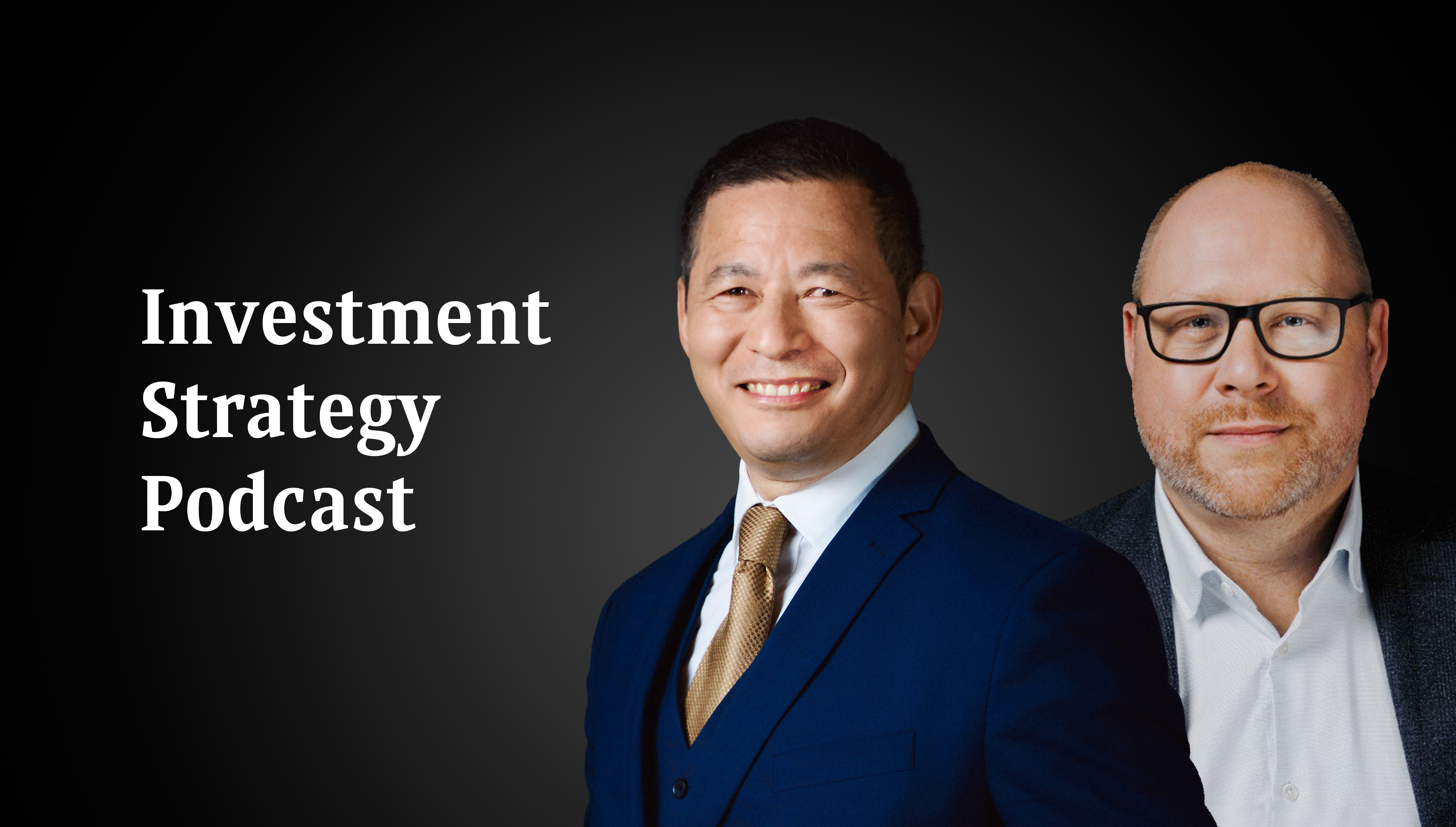 Two men dressed in blue suits, smiling